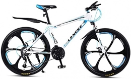 HUAQINEI Bike HUAQINEI Mountain Bikes, 26 inch mountain bike variable speed male and female mobility six-wheel bicycle Alloy frame with Disc Brakes (Color : White blue, Size : 30 speed)