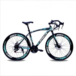 HUAQINEI Mountain Bike HUAQINEI Mountain Bikes, 26-inch road bike with variable speed bend and double disc brakes, racing bike, 60 wheels Alloy frame with Disc Brakes (Color : Dark green, Size : 24 speed)