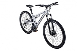 Hurley Bikes Unisex's Alle-OOP Adult Full Suspension Bicycle, Silver, M / 17 Fits 5'6"-6'0