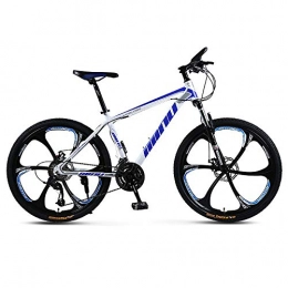 HXwsa Mountain Bike HXwsa Mountain Bike, 26 Inch Double Disc Brake, Country Integrated Wheel Off-Road Variable Speed Shock Absorption Bicycle, Adult MTB with Adjustable Seat, 6 Cutter, B