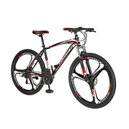 Hybike Bike Hybike Mountain Bikes HYX1, 27.5 Inches Bikes for Men, 21 Speed Womens Mountain Bicycle, Dual Disc Brake Adult / Youth Commuter bike, (Blackred / Mag wheel)
