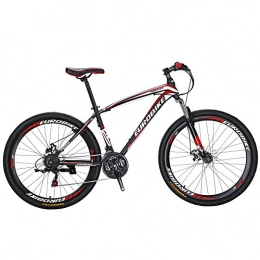 Hybike Bike Hybike Mountain Bikes HYX1 27.5 Inches Muti Spoke Wheels 21 Speed Mountain Bicycle Dual Disc Brake Bicycle Blackred