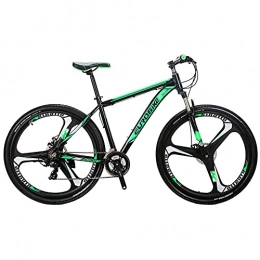 HYLK Bike HYLK Mountain Bike X9 21 Speed 29 Inches 3-Spoke Wheels Dual Suspension Bicycle (Green)