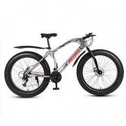 Hyuhome Mountain Bicycles for Men Women Adult, 26'' All Terrain MTB City Bycicle with 4.0 Fat Tire, Bold Suspension Fork Snow Beach Bicycle,Silver