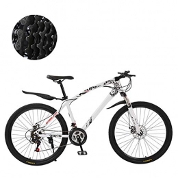 HZYYZH Bike HZYYZH Bicycle, Adult Off-Road Mountain Bike, Hard Frame 26-Inch City Bike Double Disc Brake Off-Road Mountain Bike High Carbon Steel Frame, White, 21 speed