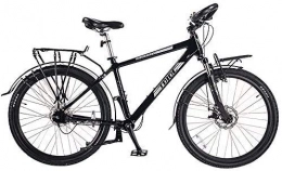 IMBM Bike IMBM 26" 7 Speed, No-Chain Touring Bike, Travel Mountain Bike, Disc Brake, Butterfly Shape Handlebar, MTB Bicycle (Color : Black)