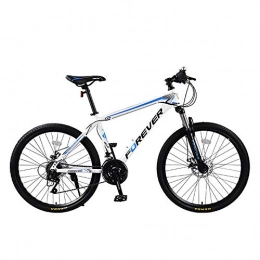 Implicitw Bike Implicitw 27 variable speed integrated wheel 26 inch mountain bike suspension front fork double disc brake-White blue