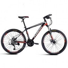 Implicitw Bike Implicitw Mountain bike bicycle 21-speed dual disc brakes variable speed men's and women's mountain bike black and red 24 inch 27 speed