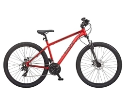 Insync Mountain Bike Insync Zonda Men's Mountain Bike With Lightweight Alloy Wheels & 19-Inch Alloy Frame, 21-Speed Shimano Gearing & EZ Fire Shifters, Freewheel 7-Speed Index 14-28T, Disc Brakes, Red Colour