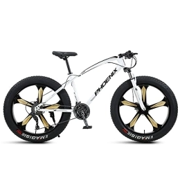 ITOSUI Mountain Bike ITOSUI 26 Inch Mountain Bikes, 21 / 24 / 27 / 30 Speed Bicycle, Adult Fat Tire Mountain Trail Bike, High-carbon Steel Frame Dual Full Suspension Dual Disc Brake 4.0 Inch Thick Wheel