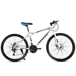 JAMCHE  JAMCHE 24 / 26-Inch Adult Mountain Bike, 21 / 24 / 27 Speed Mountain Bicycle With High Carbon Steel Frame and Double Disc Brake, Front Suspension Anti-Skid Shock-absorbing Front Fork