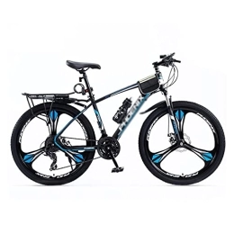 JAMCHE  JAMCHE 27.5 in Steel Mountain Bike 24 Speeds with Dual Disc Brake Carbon Steel Frame for a Path Trail & Mountains / Blue / 27 Speed