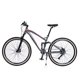 JAMCHE Mountain Bike JAMCHE Dual Suspension Mountain Bike 27.5 Inches Wheel, Mens Mountain Bike Dual Disc Brake Bicycle for Women, Mountain Bicycle with High Carbon Steel, 9 / 10 / 11 / 12-Speed