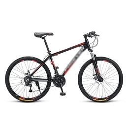 JAMCHE Bike JAMCHE Mountain Bike 26 inch Front Suspension 24 / 27-Speeds Carbon Steel Mountain Bike for Adults Dual Disc Brake MTB Bikes for Men and Women / Red / 27 Speed