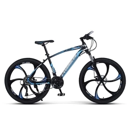 JAMCHE  JAMCHE Mountain Bike 26 Inches Wheels 21 / 24 / 27 Speed Front Suspension Dual Disc Brakes Carbon Steel Frame Bicycle for Adults Mens Womens / Blue / 27 Speed