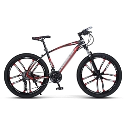 JAMCHE Bike JAMCHE Mountain Bike Front Suspension Frame 21 / 24 / 27 Speed Shifter 26 inch Wheels Dual Disc Brakes Bikes for Men Woman Adult and Teens / Red / 21 Speed