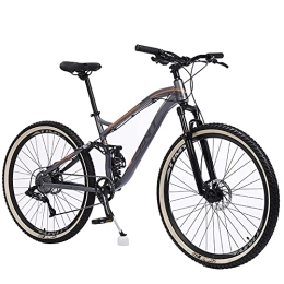 JAMCHE Bike JAMCHE Mountain Bike in 27.5 Inches, Full Suspension Mens Mountain Bicycle, Mountain Trail Bike Dual Disc Brakes with High Carbon Steel, 9 / 10 / 11 / 12-Speed