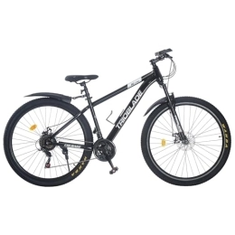 Jamiah  Jamiah 29 Inch Adult Mountain Bike Hardtail Trail MTB Bicycle, 17 Inch Aluminum Frame Mountain Bicycle - Shimano 21 Speeds Dual Disc Brake (Black, Without Rear Rack)
