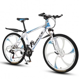 JESU Bike JESU 26 Inch Bike High Carbon Steel Mountain Bikes Bicycle, MTB for Men / Women, Dual disc brakes Bike, WhiteBlue, 21Speed