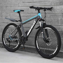 JHKGY Bike JHKGY 27 Speed Mountain Bike, Wheels Dual Suspension Bike, Aluminum Alloy And High Carbon Steel, Full Suspension Disc Brake Outdoor Bikes, for Men Women, blue, 26 inch