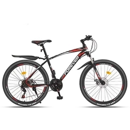 JHKGY Mountain Bike JHKGY Mountain Bicycle 27 Speed, Outdoor Bikes, High-Carbon Steel Bicycle, Full Suspension Disc Brake, for Men Women, Red, 26inch