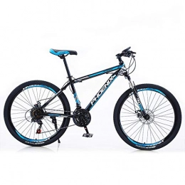 JHKGY Mountain Bike JHKGY Mountain Bike 24 / 26 Inches, 27 Speeds Adult MTB, with Adjustable Seat, Spoke Wheel, Full Suspension Disc Brake Outdoor Bikes, for Men Women, blue, 24inch