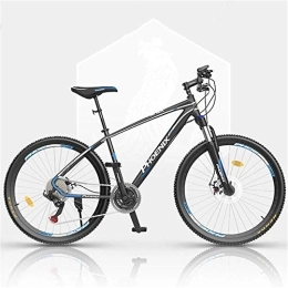 JHKGY Bike JHKGY Mountain Bike, Dual Disc Brake Aluminum Alloy Frame Mountain Bike, 27 Speed 26 Inches Spoke Wheels Mountain Bike, blue
