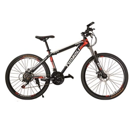 JHKGY Bike JHKGY Mountain Bikes, 26 Inch 21 Speed Shock-Absorbing Road Bike, Aluminum Alloy Double Front Suspension Bicycle, Youth / Adult Mountain Bike, Black