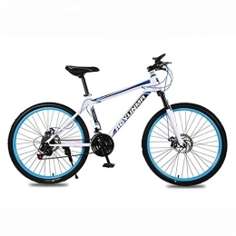 JHKGY Mountain Bike JHKGY Youth / Adult Mountain Bike, Dual Disc Brake High-Carbon Steel Frame Mountain Bike, 21 Speed Steel Frame 26 Inches Spoke Wheels, Dual Suspension Bike, blue