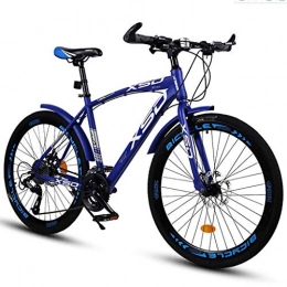 JLFSDB Bike JLFSDB 26" Dual Full Suspension 21 Speed Lightweight Carbon Steel Frame Disc Brake For Women Men (Color : Blue, Size : 24speed)