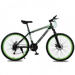 JLFSDB Mountain Bike JLFSDB 26'' Lightweight Aluminium Alloy Frame 21 / 24 / 27 Speed Disc Brake Front Suspension (Color : Green, Size : 24speed)