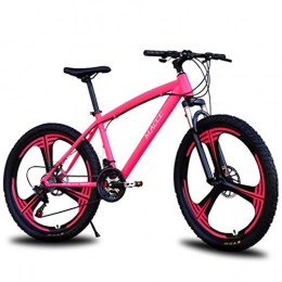 JLFSDB Mountain Bike JLFSDB 26'' Lightweight Carbon Steel Frame 24 / 27 Speed Disc Brake Dual Suspension Pink (Size : 27speed)