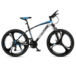 JLFSDB Mountain Bike JLFSDB Mountain Bike, 26"Carbon Steel Frame Men / Women Hard-tail Bicycles, Dual Disc Brake And Front Fork, 21 / 24 / 27 Speed (Color : Blue, Size : 24 Speed)