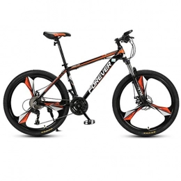 JLFSDB Mountain Bike JLFSDB Mountain Bike, 26 Inch Carbon Steel Frame Hard-tail Bicycles, Double Disc Brake And Front Suspension, 24 Speed (Color : Orange)