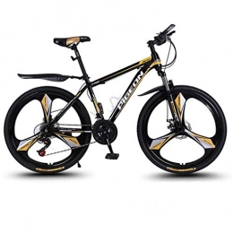JLFSDB Bike JLFSDB Mountain Bike, 26 Inch Hardtail Carbon Steel Frame Bicycle, Dual Disc Brake Front Suspension, Mag Wheels, 24 Speed (Color : Gold)