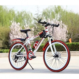 JLFSDB Mountain Bike JLFSDB Mountain Bike, 26 Inch Men / Women Hard-tail Bicycles, Carbon Steel Frame, Dual Disc Brake Front Suspension, 21 / 24 Speed (Color : Red)