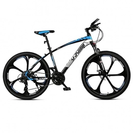 JLFSDB Bike JLFSDB Mountain Bike, 26 Inch Mne / Women MTB Bicycles, Carbon Steel Frame, Front Suspension Dual Disc Brake, 21 / 24 / 27 Speeds (Color : Blue, Size : 24 Speed)
