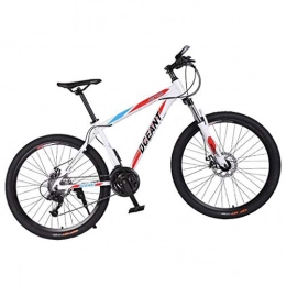 JLFSDB Mountain Bike JLFSDB Mountain Bike, 26 Inch Mountain Bicycles 21 / 24 / 27 Speeds MTB Lightweight Carbon Steel Frame Disc Brake Front Suspension (Color : White, Size : 24speed)