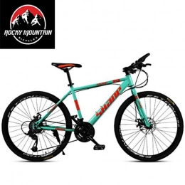 JLFSDB Mountain Bike JLFSDB Mountain Bike 26 Inch Mountain Bicycles Lightweight Aluminium Alloy Frame 21 / 24 / 27 / 30 Speeds Front Suspension Disc Brake Spoke Wheel (Color : Green, Size : 21speed)