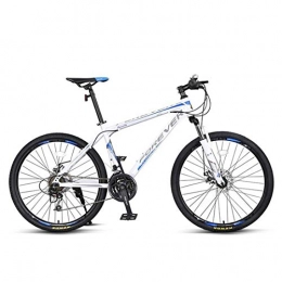 JLFSDB Bike JLFSDB Mountain Bike, 26 Inch Spoke Wheel, Carbon Steel Frame Men / Women Hardtail Bicycles, Double Disc Brake And Front Fork (Color : White, Size : 27-speed)