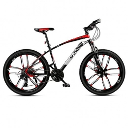 JLFSDB Bike JLFSDB Mountain Bike, 26 Inch Unisex Hard-tail MTB Bicycles, Carbon Steel Frame, Front Suspension Dual Disc Brake, 21 / 24 / 27 Speeds (Color : Red, Size : 21 Speed)