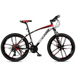 JLFSDB Bike JLFSDB Mountain Bike, 26'' Inch Wheels Bicycles 21 / 24 / 27 / 30 Speeds Women / Men MTB Lightweight Carbon Steel Frame Front Suspension (Color : Red, Size : 24speed)