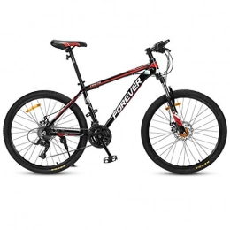 JLFSDB Mountain Bike JLFSDB Mountain Bike, 26 Inch Women / Men Bicycles, Carbon Steel Frame, Double Disc Brake And Front Fork, 24 Speed (Color : Red)