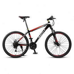 JLFSDB Mountain Bike JLFSDB Mountain Bike, 26" Men / Women Hard-tail Bicycles, Carbon Steel Frame, Dual Disc Brake Front Suspension, 24 Speed (Color : Red)