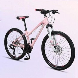 JLFSDB Mountain Bike JLFSDB Mountain Bike 26" Mountain Bicycles 27 / 30 Speeds Lightweight Aluminium Alloy Frame Disc Brake Front Suspension For Adult Teens - Pink (Size : 27speed)