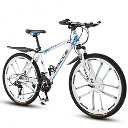 JLFSDB Bike JLFSDB Mountain Bike, Hardtail Bicycle, Lightweight Carbon Steel Dual Disc Brake And Front Suspension, 26 Inch Wheels (Color : White, Size : 21-speed)