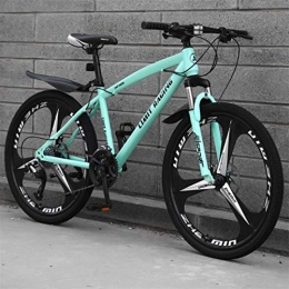 JLFSDB Mountain Bike JLFSDB Mountain Bike, Men / Women Hardtail Mountain Bicycles, Carbon Steel Frame, Dual Disc Brake And Lockout Front Fork, 26 Inch (Color : Green, Size : 27-speed)