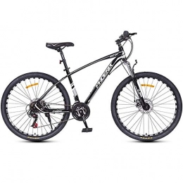 JLFSDB Mountain Bike JLFSDB Mountain Bike, Men / Women MTB Bicycles, Carbon Steel Frame, Front Suspension Dual Disc Brake, 26 / 27 Inch Wheels, 24 Speed (Color : Black, Size : 27.5inch)