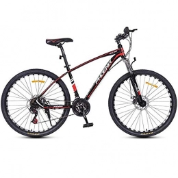 JLFSDB Bike JLFSDB Mountain Bike, Men / Women MTB Bicycles, Carbon Steel Frame, Front Suspension Dual Disc Brake, 26 / 27 Inch Wheels, 24 Speed (Color : Red, Size : 26inch)