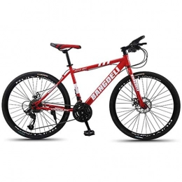 JLFSDB Mountain Bike JLFSDB Mountain Bike Mountain Bicycles 26" Inch MTB Bike 21 / 24 / 27 / 30 Speed Lightweight Carbon Steel Frame Dual Suspension Disc Brake (Color : Red, Size : 24speed)